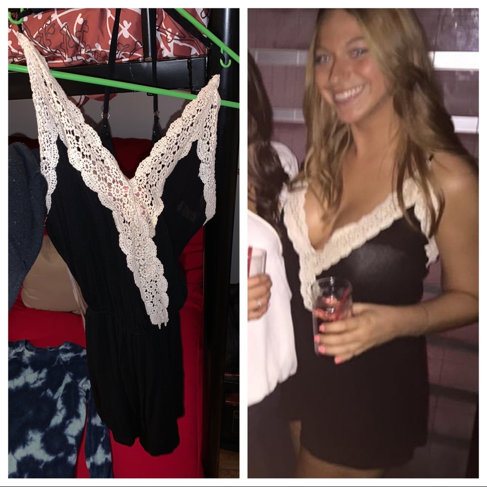 Black romper w/ lace detailing